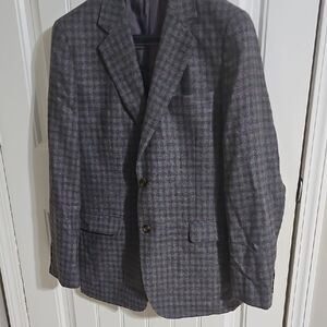 Elegant Charcoal Checkered Men's Blazer